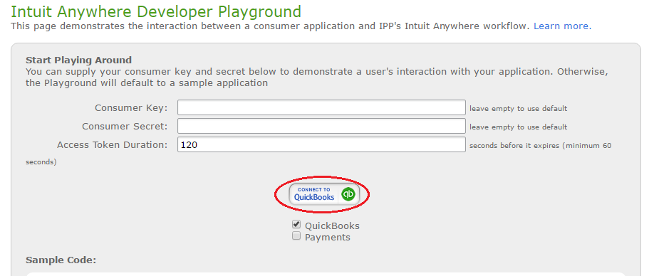 Connect to intuit icon